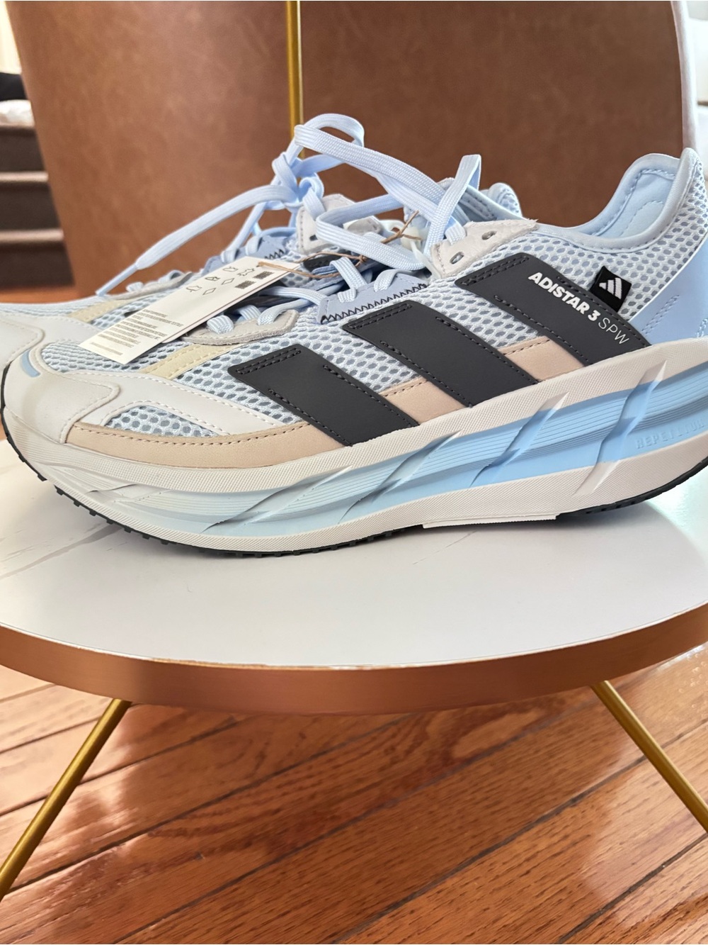 adidas Adistar S Runner - Light Blue, Black, Beige size 8,5